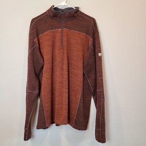 Kuhl Ryzer Sweater Pullover Mens XL Brown Quarter Zip